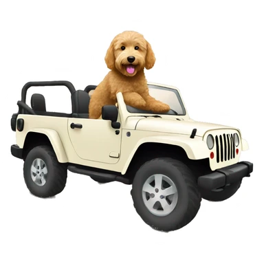 Goldendoodle in a jeep sticker