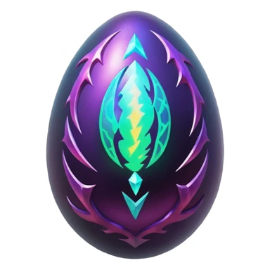 Elemental magical glowing iridescent dark evil shiny dragon egg sticker