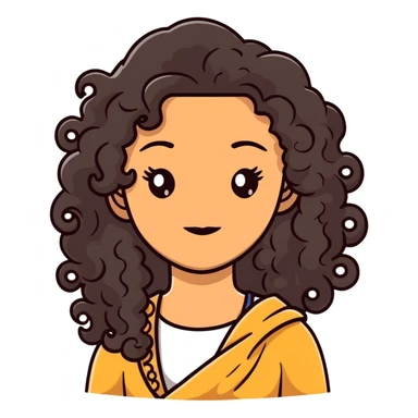 attractive Greek woman with long curly dark brown hair and light skin sticker