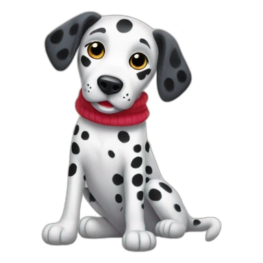 Dalmatian holding a sock sticker