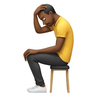 creates a man on his back in a thinking position with one hand on his face with a thinking gesture sticker