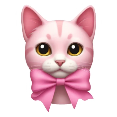 Pink bow cat  sticker