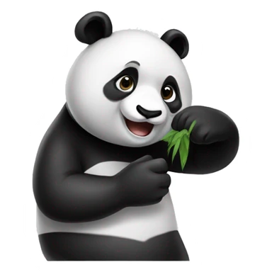 panda kissing his hand sticker