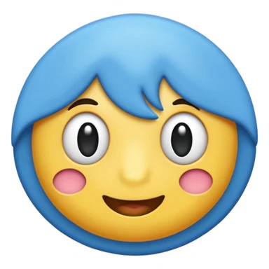 emoji cu un pupic albastru  sticker