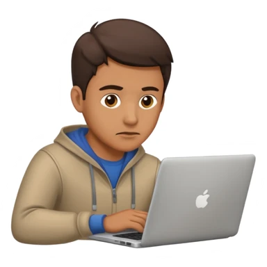 male technologist working on a laptop sticker