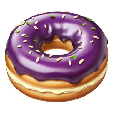 Eggplant in donut with cream sticker