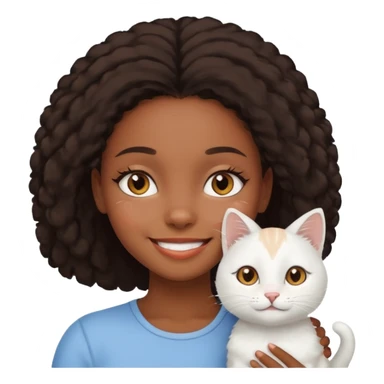 Black girl with cat sticker