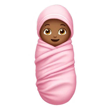 Baby with pink swaddle ￼￼ sticker