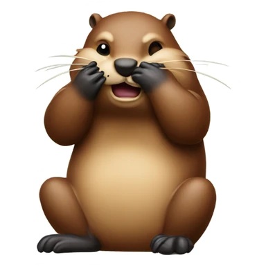 beaver doing a facepalm sticker