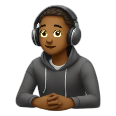 student listening to music in class sticker