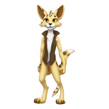 Anthro Furry Fursona Sergal-Serval-Vernid full body sticker