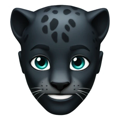 black panther with cyan sticker