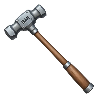 Hammer With Big Words Saying "ban" sticker