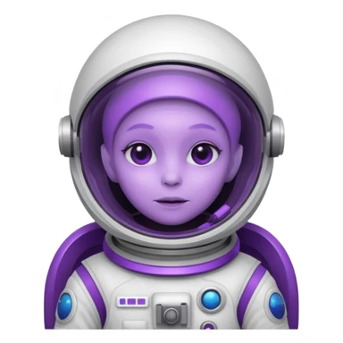 purple alien white Astronaut sticker