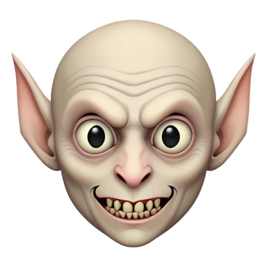 Count Orlock face from Nosferatu, vampire with bald head, pointy ears, sharp teeth, sunken eyes, rat-like features sticker