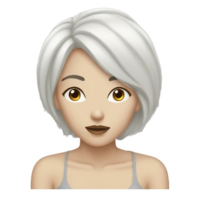 woman lying on the ground face up white skin black hair sticker