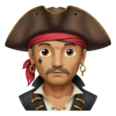 Belted pirate man with earring
 sticker