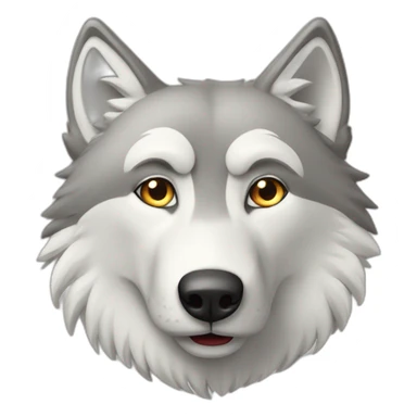 Loup blanc qui réfléchit beaucoup sticker