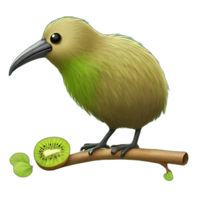 Kiwi bird taking poop sticker