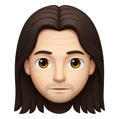 James Shaffer (b.1970) with long dark brown hair sticker