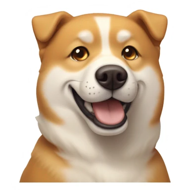 Golden Ginger boy brown eyes and wide brows 12 y o smiling with dog shiba inu  sticker