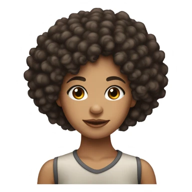 Light skin Biracial Young Woman with black curly shoulder Afro sticker