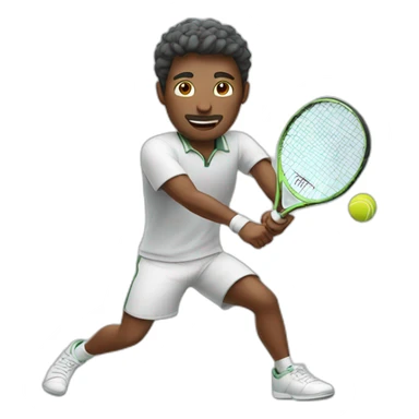 a man playing tennis sticker