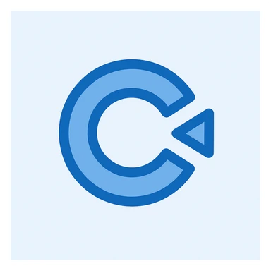 Create a very simple, minimal flat color clip art style logo of Construct 3. Use blue color only, no text included. The style should be clean and minimalistic with flat colors. sticker