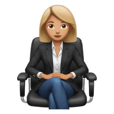 Back of woman sitting on an office chair sticker