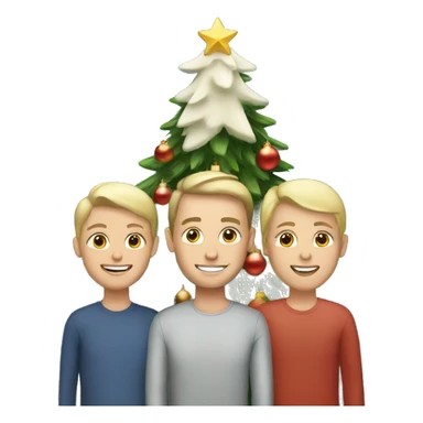 White Family in front of the Christmas tree  sticker