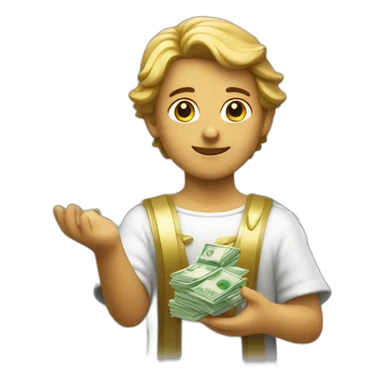 Angel holding rupees sticker