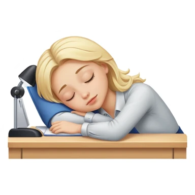 Blonde girl sleeping at desk  sticker