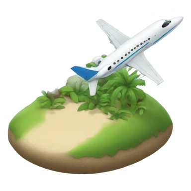 Jet landing on an island sticker