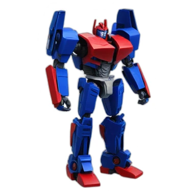 Transformer red blue power stand up left leg front right leg back sticker