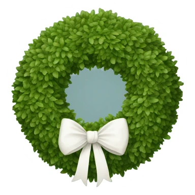Boxwood wreath with white bow sticker