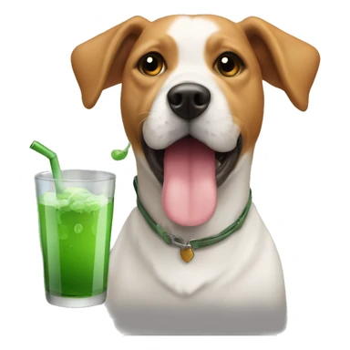 Dog drink Macha  sticker