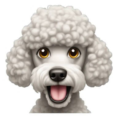Poodle with a mad face sticker