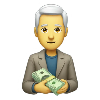 mistery person man with money sticker