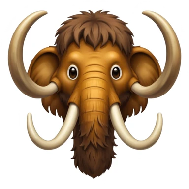cartoon mammoth head with large tusks sticker