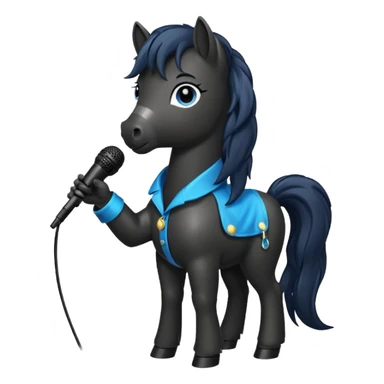 black pony with microphone sticker