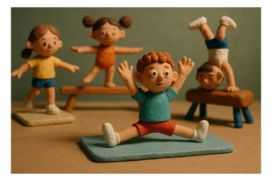 children doing gymnastics sticker