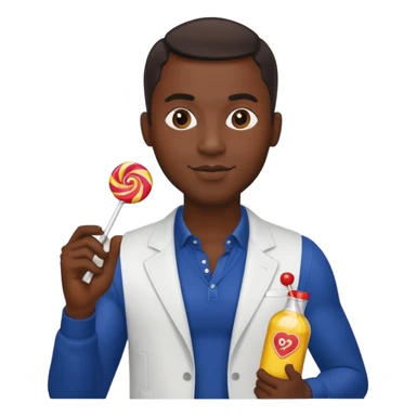 Sexy black man hold a bottle and a lollipop sticker