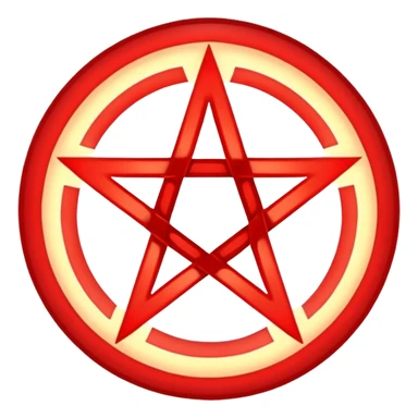 Inverted, encircled pentagram, red sticker
