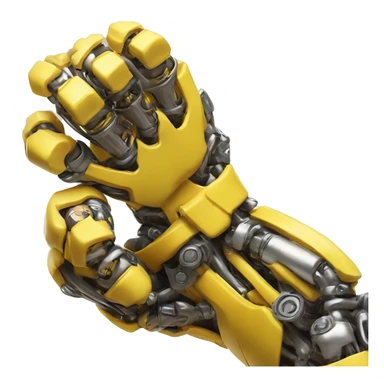 Flexing yellow mechanical cyborg bicep with shocks attached to arm sticker