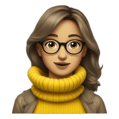 turtleneck glasses yellow sticker