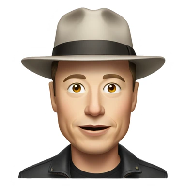 elon musk wearing a hat sticker