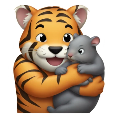 Tiger hugging wombat sticker