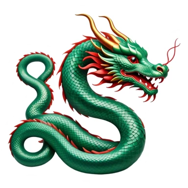 Cinematic Noble Chinese Serpent Dragon Portrait Emoji, Poised and majestic, with a sinuous, serpentine body adorned in intricately detailed scales of shimmering jade and soft vermilion, accented by delicate cloud motifs and subtle water ripple patterns; rendered with lifelike texture and gentle natural highlights, high shine, wise and enigmatic, styled with an aura of ancient dynastic grace, focused and regal, soft glowing outline, capturing the essence of a revered celestial dragon that appears ready to glide gracefully through the mists of time! sticker