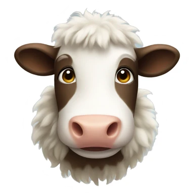 fluffy cow  sticker