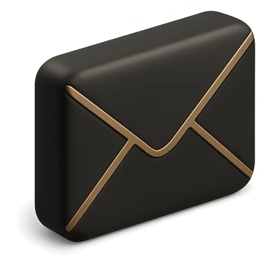 mail envelope icon in 3D black style sticker
